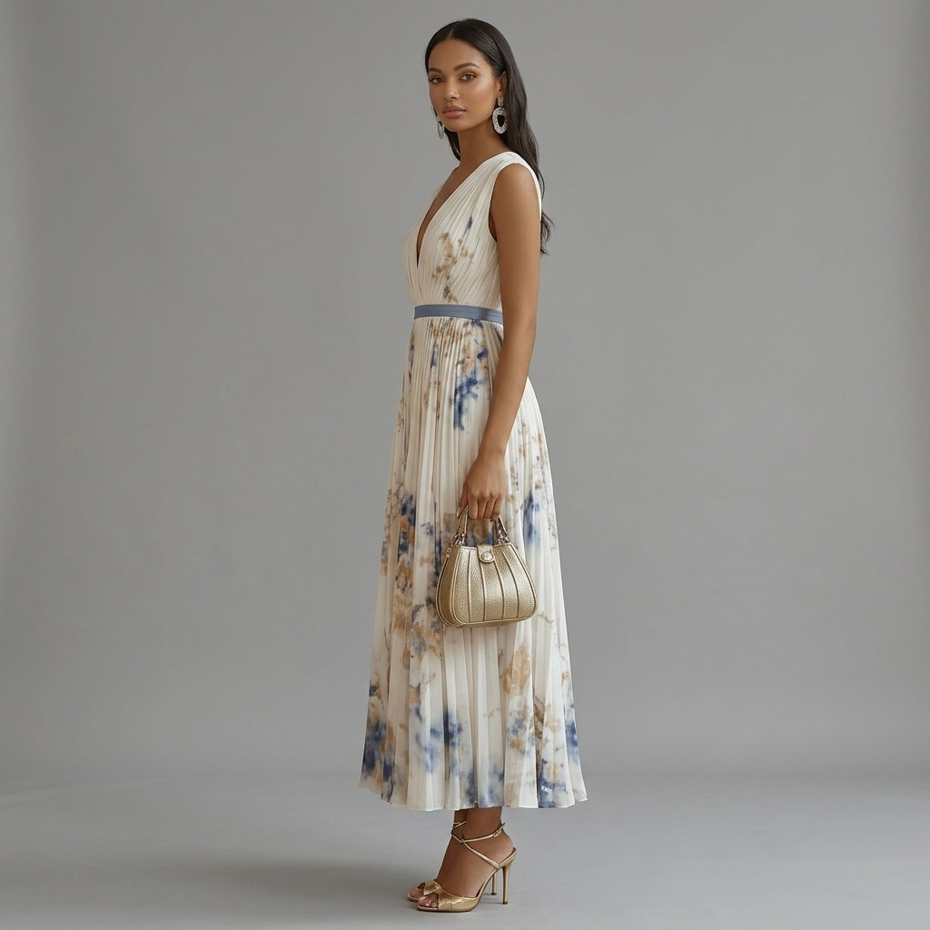 Rowella | Elegant Pleated Maxi Dress